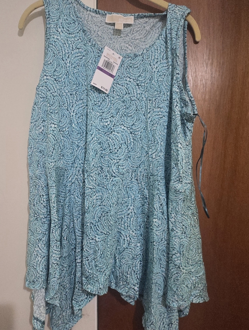 Michael Kors Turquoise Floral Print Top